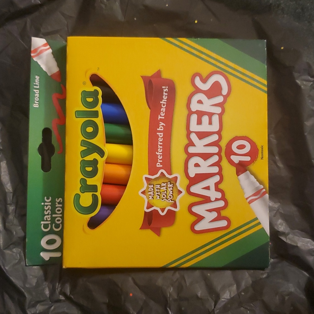 Crayola Broad Tip Markers Red Black Black Pink Yellow Orange Multi 10 Classic